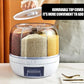 Cereal Rice Bucket Dispenser ? 6 Grid 360ø Rotating Waterproof & Moisture-Proof Rice Storage Box for Kitchen