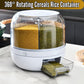 Cereal Rice Bucket Dispenser ? 6 Grid 360ø Rotating Waterproof & Moisture-Proof Rice Storage Box for Kitchen