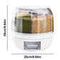 Cereal Rice Bucket Dispenser ? 6 Grid 360ø Rotating Waterproof & Moisture-Proof Rice Storage Box for Kitchen